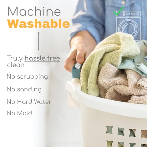 Original SINKMAT 15in Faucet Splash Guard Extra Long Microfiber Sink Drip Catcher Mat Non Slip Countertop Protector Drying Pad Kitchen Bathroom RV Machine Washable [Moss Green]