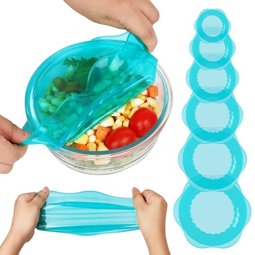 Silicone Stretch Lids for Food Storage in Fridge (6 Count)