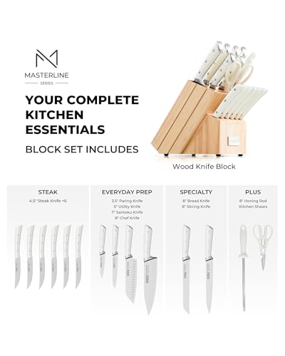 Knife Set 15 Pcs German High Carbon Stainless Steel Kitchen Knife Set (15 Count)