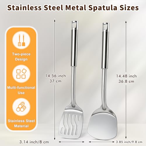 2 Pcs Stainless Steel Spatulas Set (2 Count)
