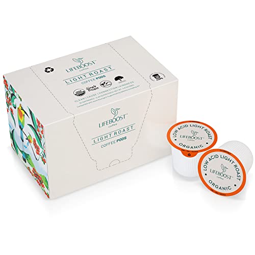 Light Roast Organic Low Acid Coffee K Cups (10 Count)
