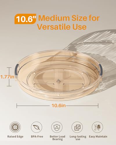 2 Pack 10.6in Lazy Susan Organizer Turntable for Cabinet (2 Count)