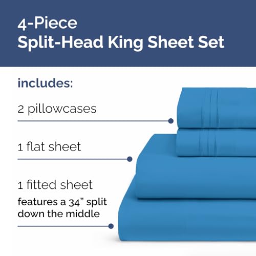 Flex Top Split Head King 4 Piece Sheet Set