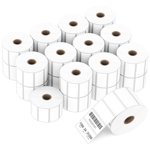 Compatible 2" x 1" Direct Thermal Labels Replacement for Barcodes Postage Address Shipping Compatible with Rollo & Zebra Desktop Printers Adhesive & Perforated (24 Count)
