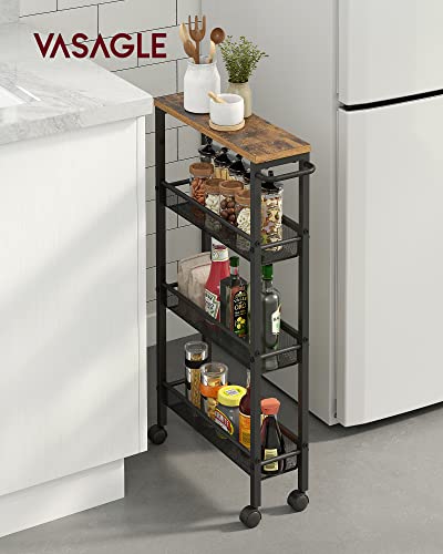 4 Tier Slim Rolling Storage cart with Wheels