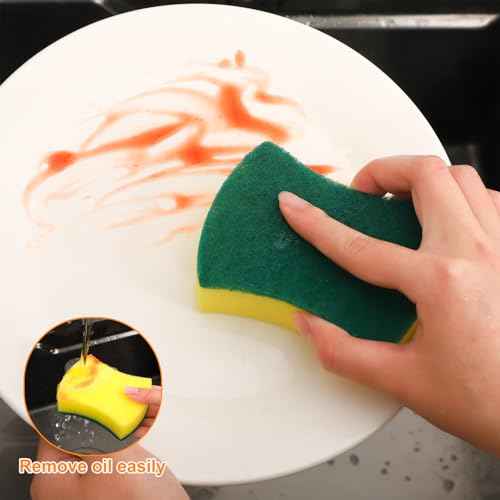50 Pcs Individually Wrapped Sponges Uncompressed Green (100 Count)