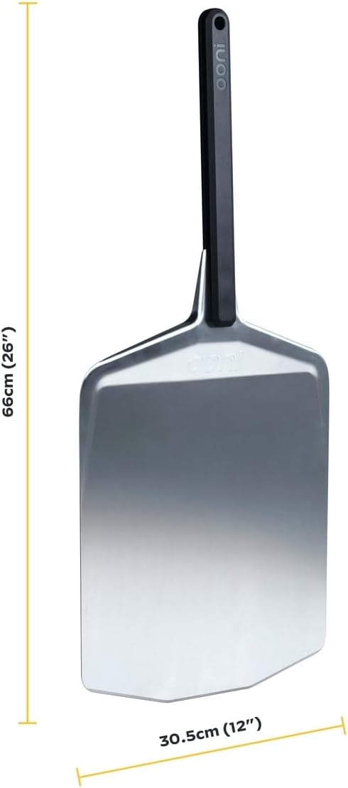 ooni 12' Aluminium Metal Pizza Peel - 12 Inch Lightweight Peel with Long Handle, Rectangle Pizza Turner - Culinary Roots