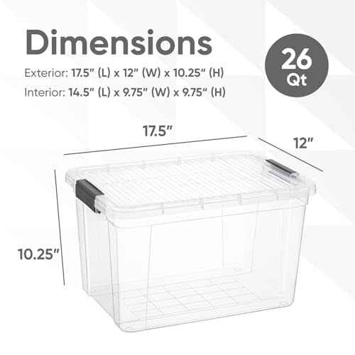26.5 Quart Clear Plastic Storage Boxes with Lids (10 Count)
