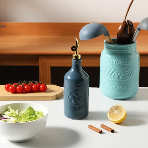 Sweejar 16 Oz Ceramic Olive Oil Dispenser Bottle