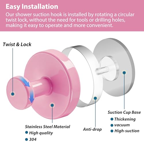 Suction Cup Hooks for Shower (2 Count)