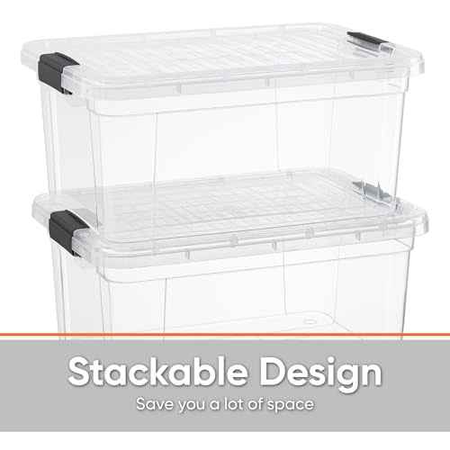 21 Quart Clear Plastic Storage Boxes with Lids (5 Count)