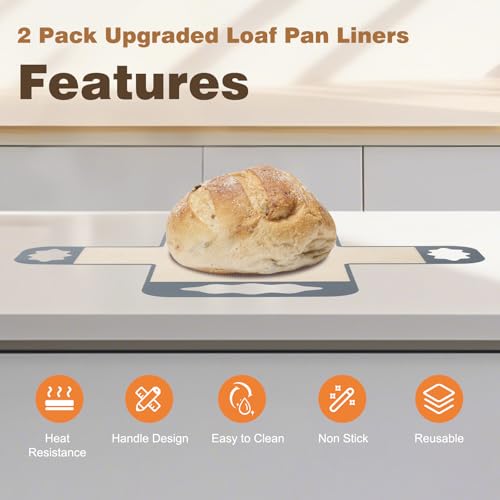 2 Pcs Silicone Bread Loaf Pan Liners