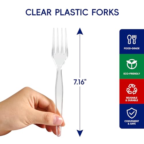 300 Count] Clear Plastic Forks
