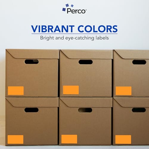 Neon Orange 3x5 Inch Perforated Sticker Labels