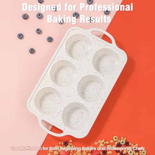 Silicone Jumbo Muffin Pan for Baking with Metal Reinforced Frame