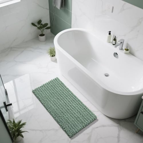 Long Bathroom Rugs Non Slip Washable 44x24 Inch