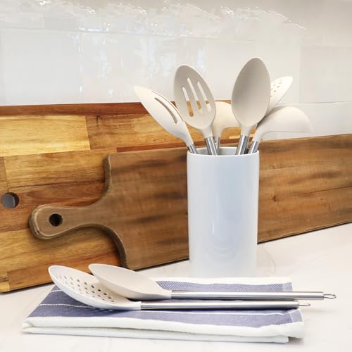 Cream Wheat Straw Spoon with Stainless Steel Handle Kitchen Utensils