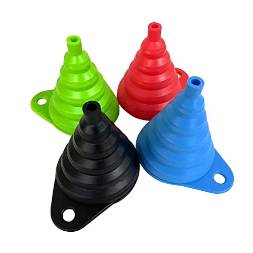 Set of 4 Silicone Collapsible Kitchen Funnel (4 Count)