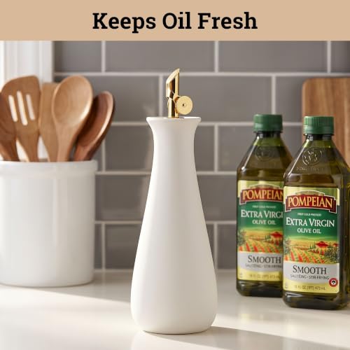 Ceramic Olive Oil Dispenser with Self