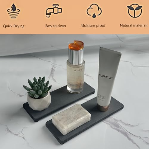 2Pcs Stone Soap Trays Water Absorbing Diatomite Coaster (2 Count)