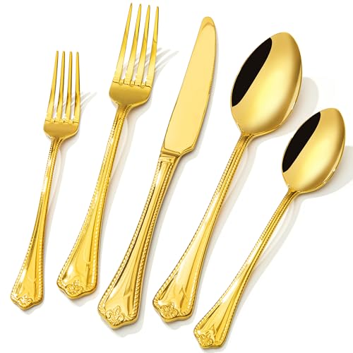 40 Pcs Gold Silverware Set (40 Count)