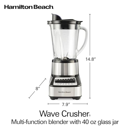 Wave Crusher Blender For Smoothies With 40 Oz Glass Jar and 14 Functions