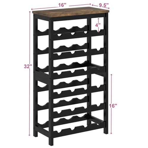 6 Tier Bamboo Wine Rack Freestanding Floor