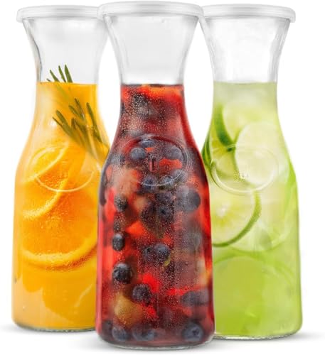 Glass Carafes with Lids (3 Count)