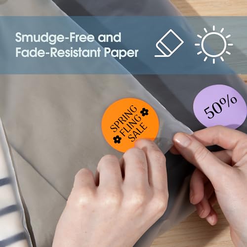 2" Circle Fluorescent Orange Direct Thermal Labels (2 Count)
