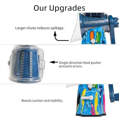 Upgrade Rotary Cheese Grater Shredder with Handle