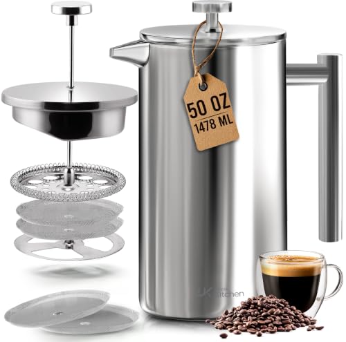 304 Grade Stainless Steel French Press 50 Oz