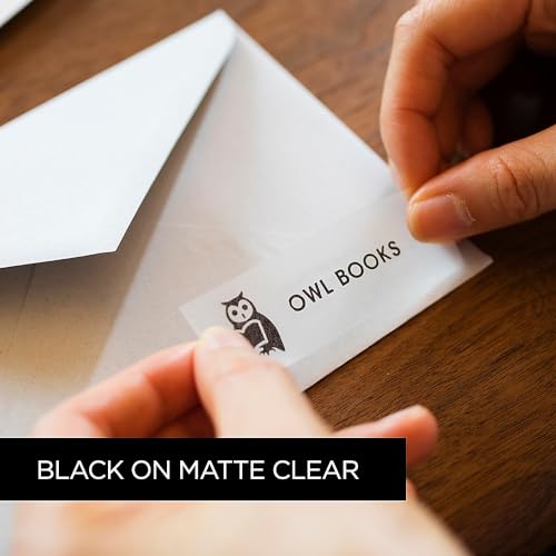 P-Touch TZe-M31 Black Print on Premium Matte Clear Laminated Tape 12mm (0.47”) Wide x 8m (26.2’) Long, TZEM31 (26.2 Foot)