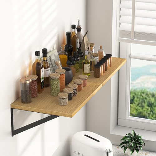 16W x 12D Deep Floating Shelves Set of 2 Oak (2 Count)
