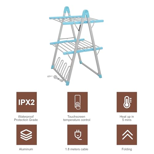 Heated Clothes Drying Rack Foldable Timer Shoes Socks