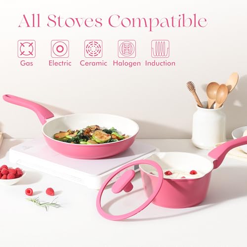 Nonstick Ceramic Frying Pan with Lid
