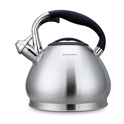 Whistling Stovetop Tea Kettle Food Grade Stainless Steel Hot Water Tea Pot With Loud Whistle