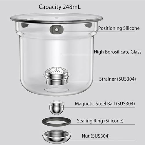 800ml+4 Cups Witchcraft Magic Glass Teapot with Infuser Strainer and Lid for Loose Leaf Tea Herbal