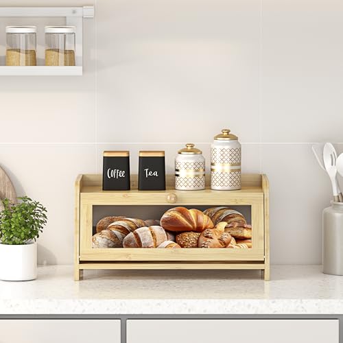 Double Layer Bread Box for Kitchen Countertop