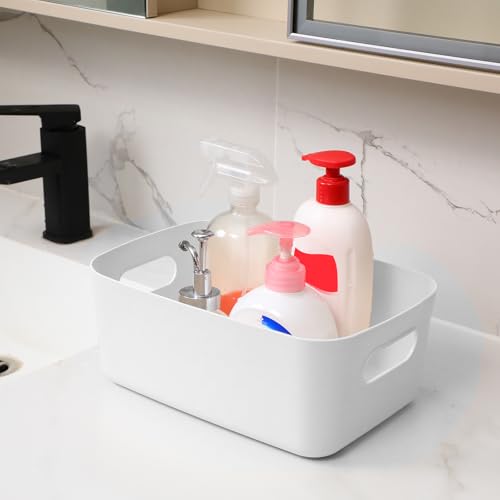 White Plastic Storage Bins (10 Count)