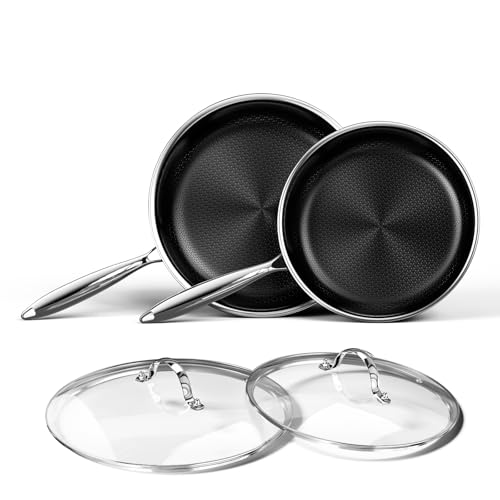 Nonstick Titanium Ceramics Stainless Steel Frying Pan Set 10"