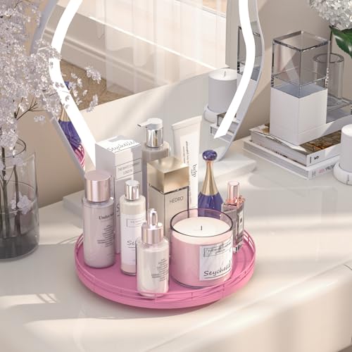 12 Inch Oak Lazy Susan Vanity Tray