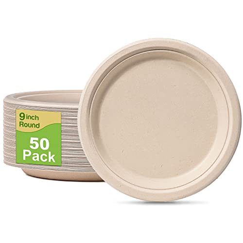 Disposable Paper Plates 9 inch (50 Count)