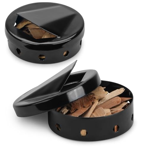 Onlyfire BBQ Wood Chip Smoker Box with Lid for Grills (2 Count)