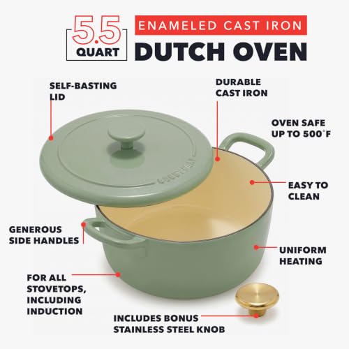 x Bobby Flay 5.5QT Enameled Cast Iron Dutch Oven With Lid