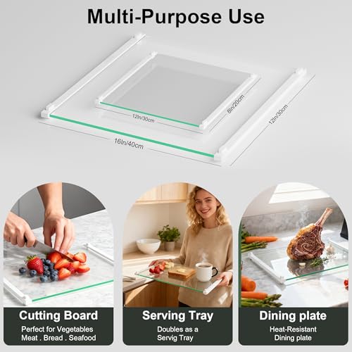 Glass Cutting Boards for Kitchen (2 Count)