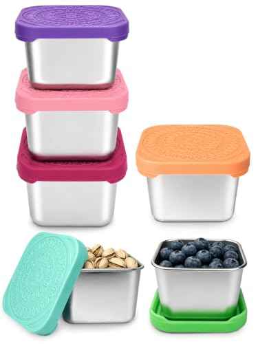 6 Pack Stainless Steel Snack Containers for Kids (6 Count)