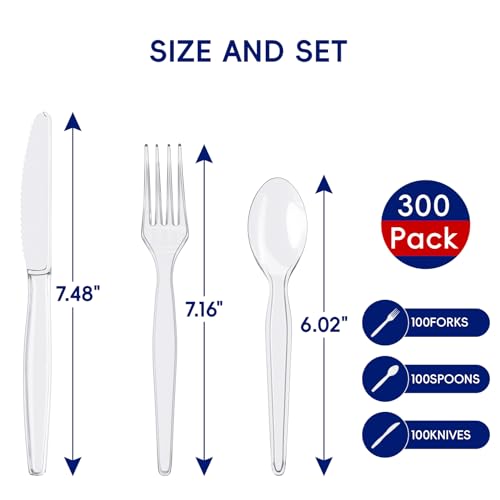 300 Count Clear Plastic Silverware
