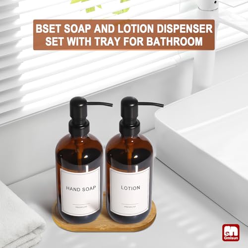 Amber Glass Soap Dispenser (2 Count)