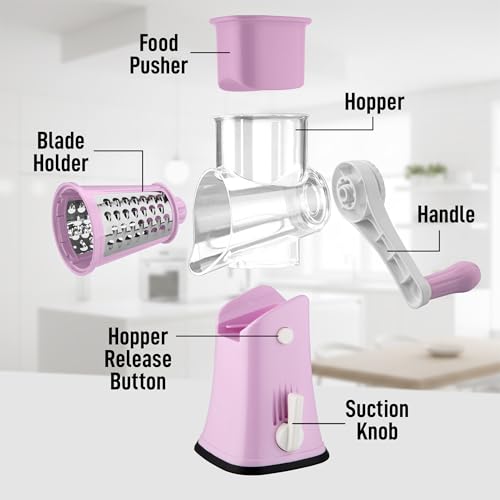 Rotary Cheese Grater 5 Blade Cheese Shredder