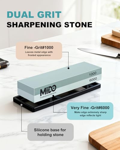 1000 6000 Grit knife Sharpening Stone Dual Sided Whetstone with Non